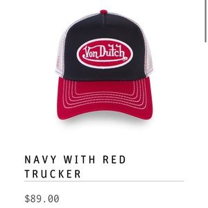Von Dutch Navy & Red Classic Adustable Trucker Hat